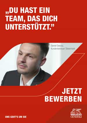 Mitarbeiter_innen sind Teil der Kampagne und sprechen darüber, was die Generali als Arbeitgeberin ausmacht.