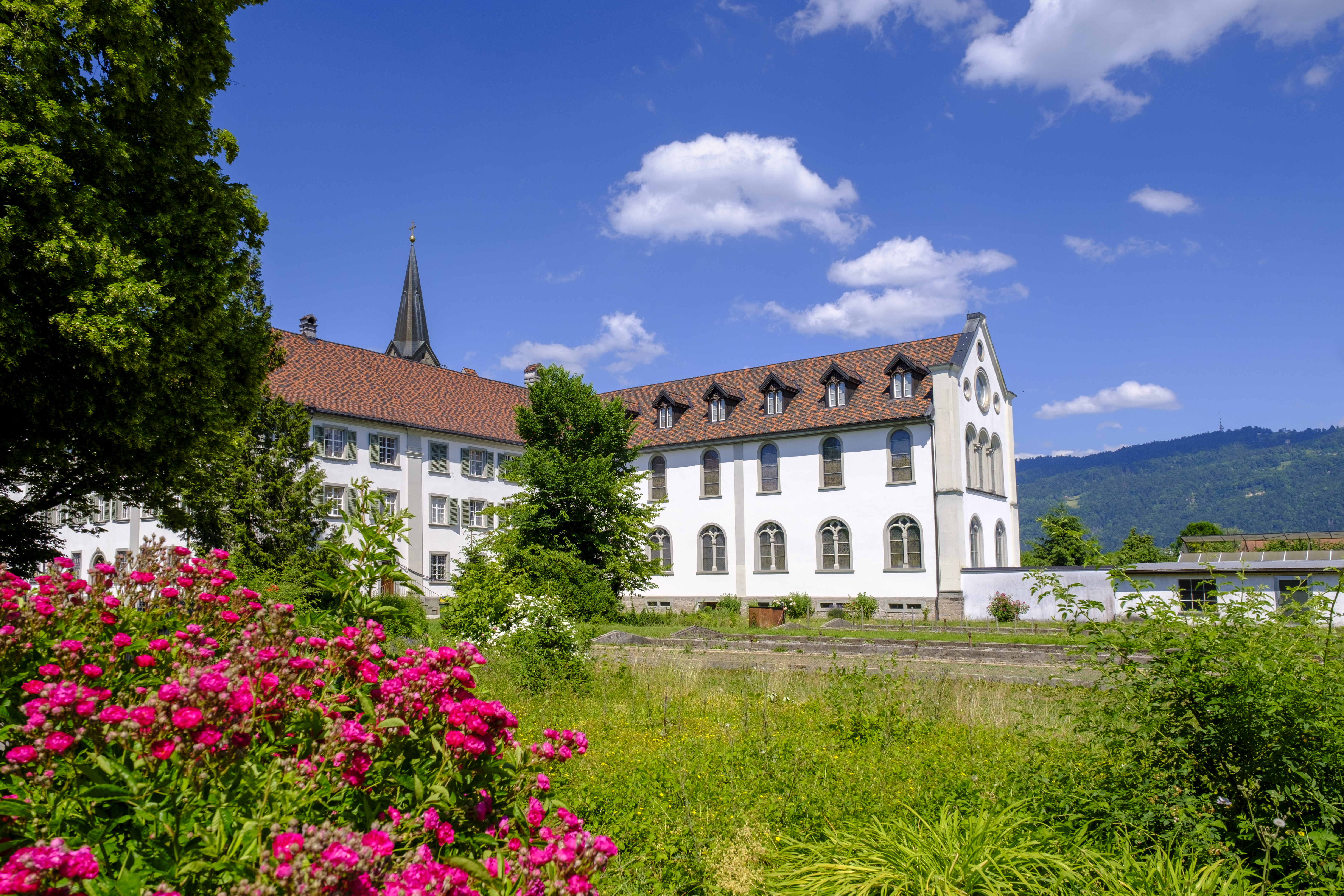 Austria, Vorarlberg, Bregenz, Territorial Abbey of Wettingen-Mehrerau in summer