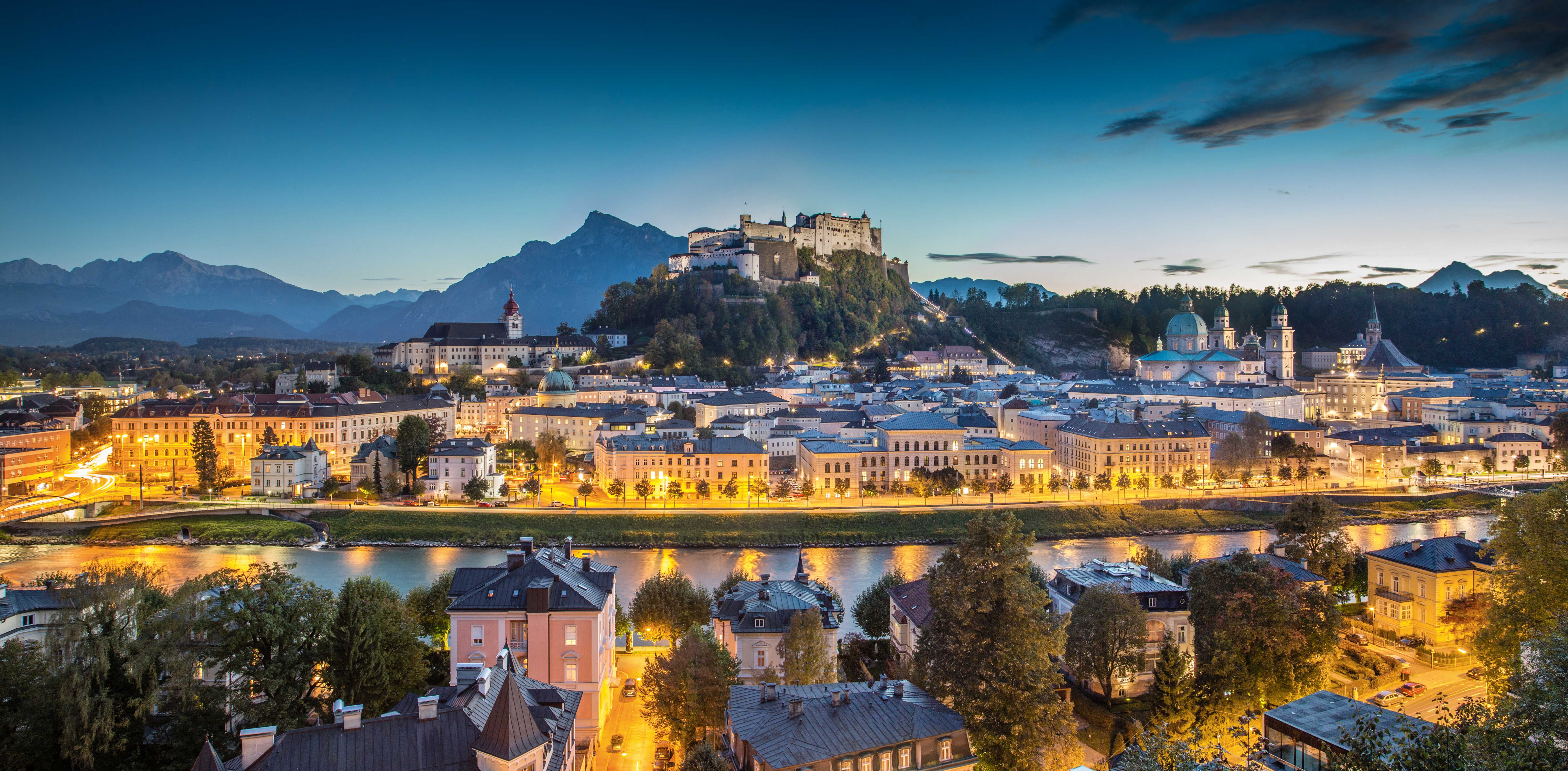 Malerischer Blick auf die Salzburger Altstadt, Österreich