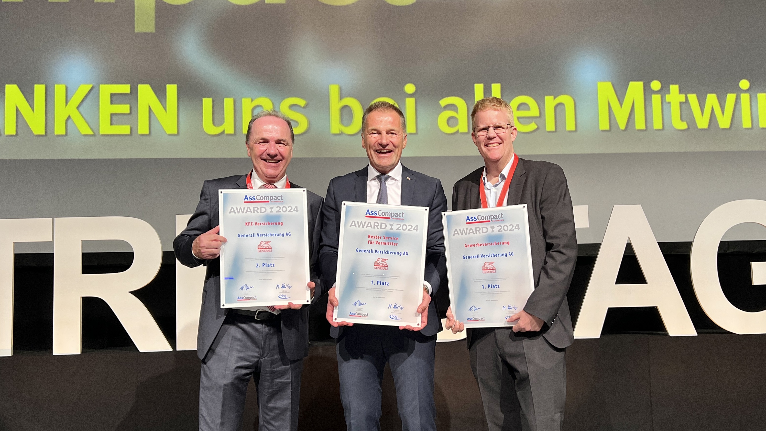Die Generali freut sich über drei Podestplätze bei den AssCompact Awards 2024. © Martina Draper/Generali